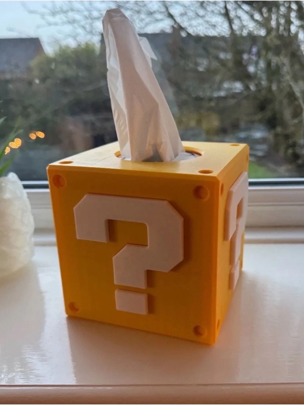 Glow Factory nintendo kleenex box cover Question Block Tissue Box - Yellow new